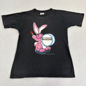 Vintage Energizer Bunny USA "Nothing Lasts Longer" Graphic T-Shirt Black S 90's